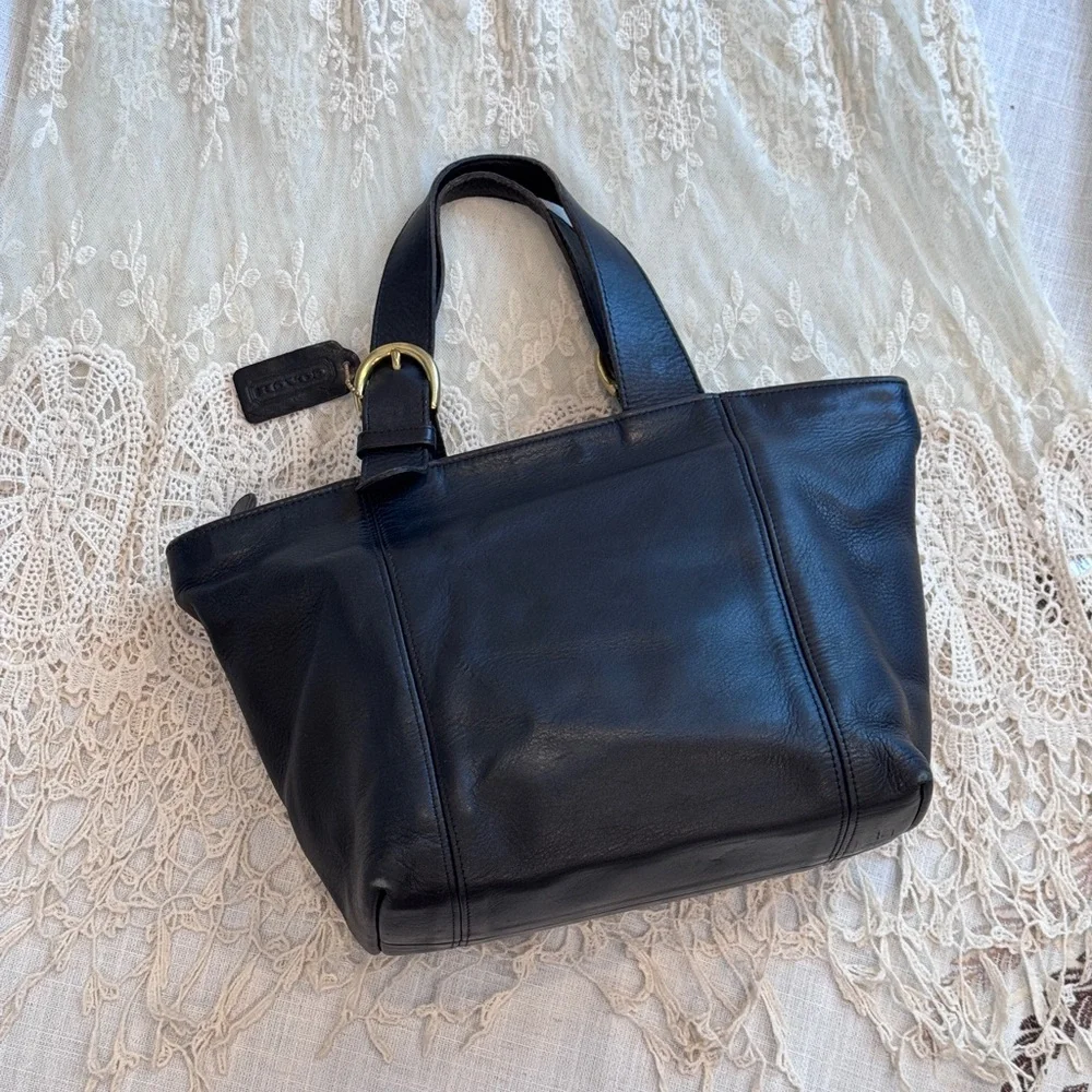 Vintage Coach‎ Waverly 4133 Soft Black Leather Handbag Purse Original Hangtag